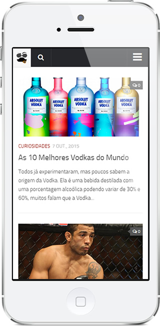 Layout Mobile do site Bigoderas